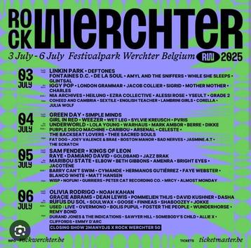 2x Rock Werchter 2025 combiticket + mobil home XL 2 pers. beschikbaar voor biedingen