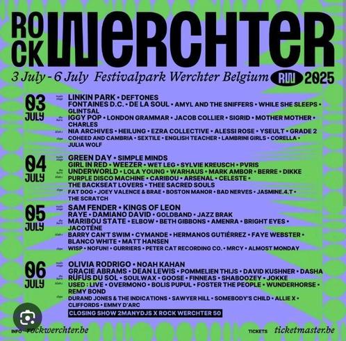 2x Rock Werchter 2025 combiticket + mobil home XL 2 pers., Tickets en Kaartjes, Evenementen en Festivals, Twee personen, Meerdaags