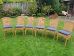 6 origineel loom keukenstoelen  Gratis, Ophalen, Gebruikt, Bruin, Riet of Rotan