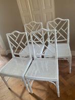 Faux bamboe stoelen wit hoogglans, Huis en Inrichting, Verzenden, Zo goed als nieuw, Wit
