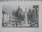 041 / Vismarkt te Antwerpen België Staalgravure uit 1835, Antiek en Kunst, Ophalen of Verzenden