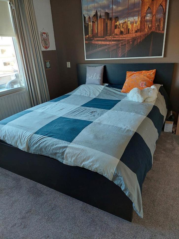 2 persoonbed, Huis en Inrichting, Slaapkamer | Bedden, Zo goed als nieuw, Tweepersoons, 160 cm, Hout, Ophalen