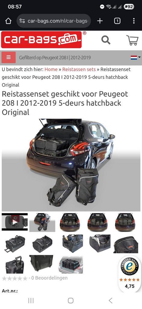 Carbags, de originele Reistassenset voor de auto peugeot 208, Auto diversen, Auto-accessoires, Zo goed als nieuw, Ophalen of Verzenden