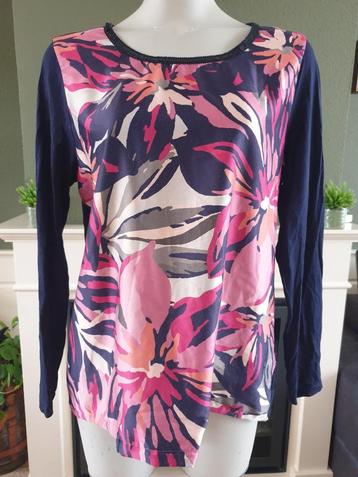 Gerry Weber blauwe bloemen top shirt mt L 42 | Gratis verz beschikbaar voor biedingen