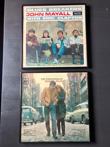 2 fotolijsten met Bob Dylan & John Mayall LP's + GRATIS LP's beschikbaar voor biedingen