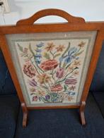 Antiek Haardscherm met Bloemenborduurwerk, Antiek en Kunst, Ophalen of Verzenden