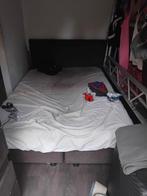 Tweepersoons bed 160x200 - Bruin stof, Ophalen, Gebruikt, Tweepersoons, 200 cm