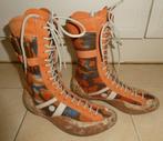 The ART Company laarzen 40 VINTAGE oranje camouflage canvas, Hoge laarzen, Verzenden, Oranje, Zo goed als nieuw