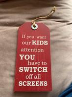 Tekstbord rood, Huis en Inrichting, Woonaccessoires | Tekstborden en Spreuken, Ophalen of Verzenden, Gebruikt