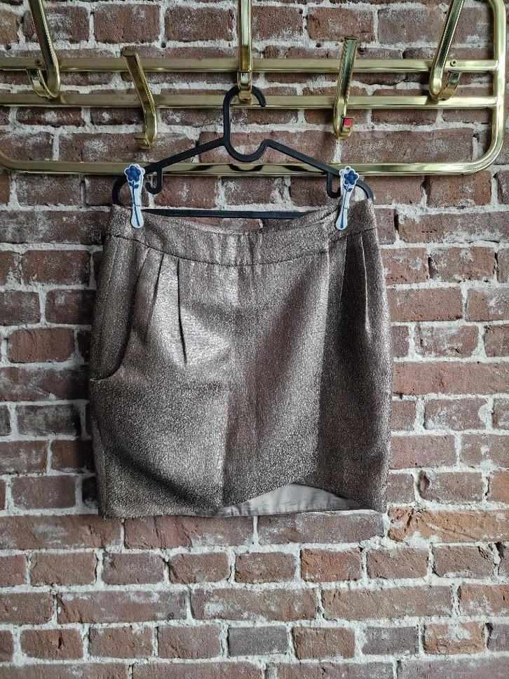 Ydence metallic rok – maat M – chique feestlook, Kleding | Dames, Rokken, Maat 38/40 (M), Zwart, Onder de knie, Ophalen of Verzenden
