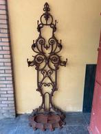 Antiek brocante muurkapstok 7 haken gietijzer Frankrijk., Ophalen of Verzenden