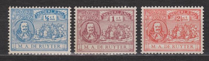 NVPH 87 - 89 Postfris de Ruyter 1907 OUD NEDERLAND p/stuk, Postzegels en Munten, Postzegels | Nederland, Postfris, T/m 1940, Verzenden
