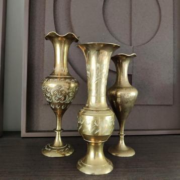 Antieke messing vaasjes - vaas  beschikbaar voor biedingen