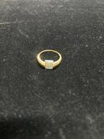 Gouden Ring Met Diamant Heren Gold Plated, 20 of groter, Ophalen of Verzenden, Zo goed als nieuw, Dame