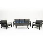 loungeset Emerson 4-delig Antraciet, Ophalen, 5 zitplaatsen, Bank, Loungeset