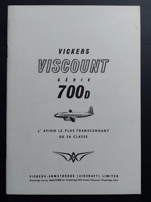 Franstalig boekje van de Viscount 700D (N178), Verzamelen, Luchtvaart en Vliegtuigspotten, Gebruikt, Boek of Tijdschrift, Ophalen of Verzenden