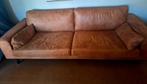 Cognac kleurige leren bank, Huis en Inrichting, Ophalen, Overige materialen, Gebruikt, Driepersoons
