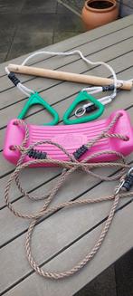 Schommelzitje met touw en rekstok/ringen, Ophalen of Verzenden, Gebruikt, Schommel, Aanbouwonderdeel