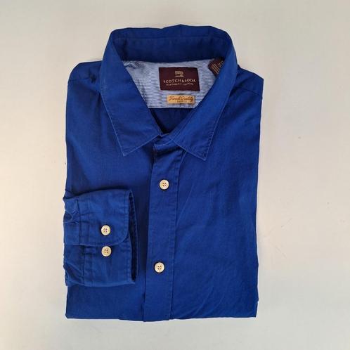 Scotch and Soda heren overhemd lange mouw, XL, Kleding | Heren, Overhemden, Zo goed als nieuw, Halswijdte 43/44 (XL), Blauw, Ophalen of Verzenden