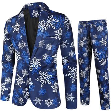 Heren blauw patroon kostuum pak blazer blauwe colbert broek  beschikbaar voor biedingen