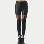 Dames gothic legging leer look (sexy latex broek zwart pvc), Maat 38/40 (M), Verzenden, Zwart, Nieuw