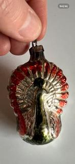 Antieke Kerstbal Pauw Brocante vintage ornamenten kertbal, Diversen, Kerst, Ophalen of Verzenden, Gebruikt