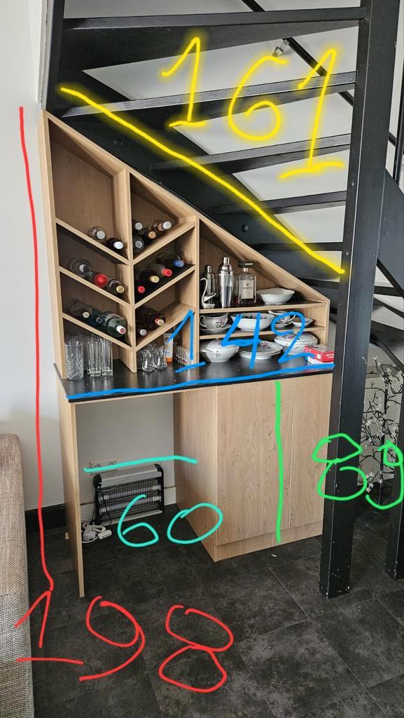 Bar met wijnrek, Huis en Inrichting, Barren, Gebruikt, Ophalen of Verzenden