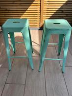 Hoge stalen krukken - Barkrukken - High metal stools, 2 krukken, Ophalen, Zo goed als nieuw