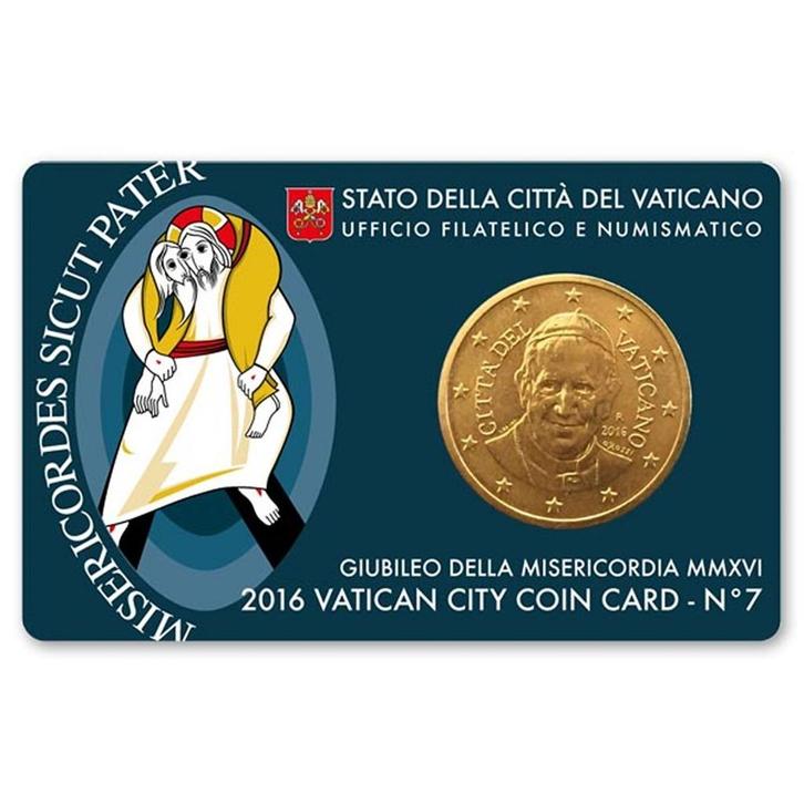 Coincard Vaticaan 2016 50 Eurocent Nº 07, Postzegels en Munten, Munten | Europa | Euromunten, 50 cent, Vaticaanstad, Ophalen of Verzenden