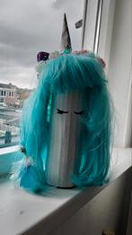Blauwe Eenhoorn kinderPruik - Halloween of Feest, Ophalen of Verzenden, Gebruikt, Hoed of Pruik, Halloween of Griezel