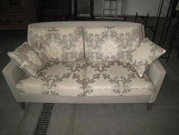 2 -zits stoffen bank grijs met beige en bloemige motieven beschikbaar voor biedingen