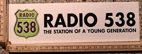Vintage sticker Radio 538 the station of a young generation, Verzamelen, Stickers, Zo goed als nieuw, Overige typen, Ophalen of Verzenden