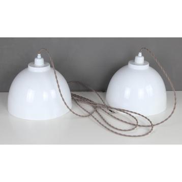 WOONEXPRESS KYLIE staal RVS witte hanglamp met LED lamp 30cm