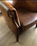 MOOIE OUD DOORLEEFDE SCHAAPSLEREN  STOEL, Huis en Inrichting, Fauteuils, Ophalen, Zo goed als nieuw, Stof, 50 tot 75 cm