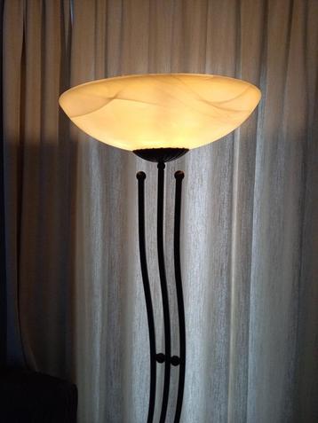 Zware van goede kwaliteit vloerlamp 180cm Doorsnee glas 40cm beschikbaar voor biedingen