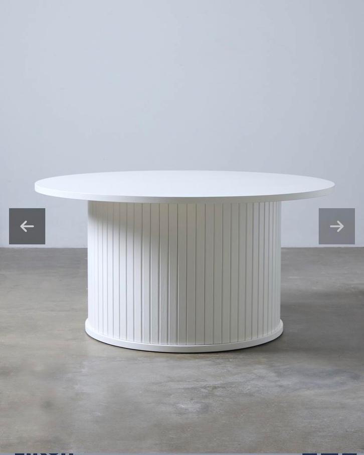 Moderne Ronde Salontafel - Wit Eiken, Huis en Inrichting, Tafels | Salontafels, Zo goed als nieuw, Minder dan 50 cm, 50 tot 100 cm