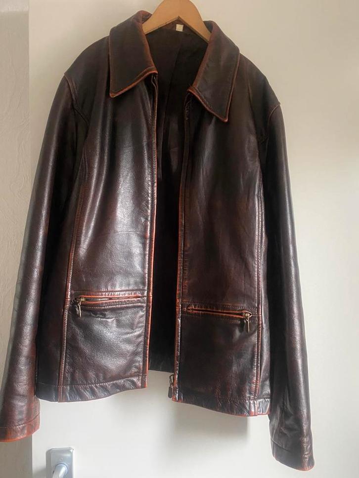 leren dames jas, Kleding | Dames, Jassen | Winter, Zo goed als nieuw, Maat 36 (S), Bruin, Ophalen
