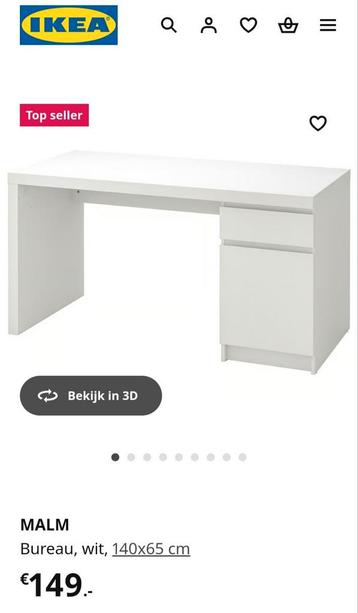 ikea malm bureau wit - afbeelding 5