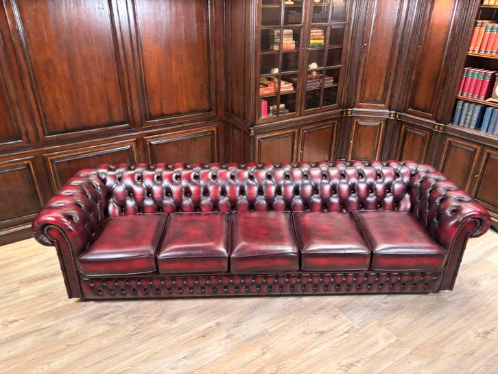Originele Delta Chesterfield 5-zits - Handgemaakt!, Huis en Inrichting, Banken | Bankstellen, Gebruikt, Rechte bank, Vierpersoons of meer