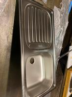 Wasbak spoelbak blanco rvs 86x44 - Nieuw met aansluit set, Ophalen, Nieuw, 25 tot 50 cm, Minder dan 100 cm