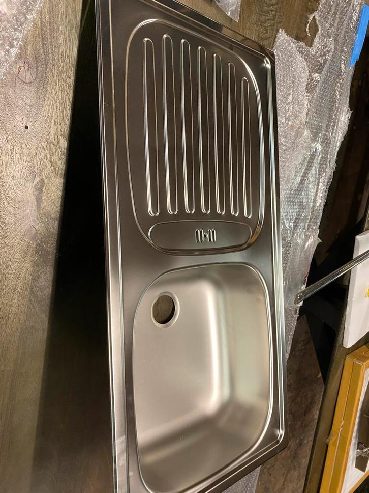 Wasbak spoelbak blanco rvs 86x44 - Nieuw met aansluit set, Huis en Inrichting, Keuken | Keukenelementen, Nieuw, Minder dan 100 cm