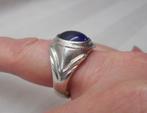 Zilveren vintage ring met blauwe steen nr.1199, Sieraden, Tassen en Uiterlijk, Ringen, 19 tot 20, Ophalen of Verzenden, Zo goed als nieuw