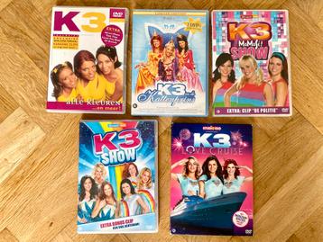 5x K3 DVD’s met oa. Alle Kleuren, Kattenprins en Love Cruise beschikbaar voor biedingen