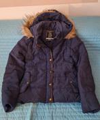 Donkerblauwe meisjes winterjas maat 152, Ophalen, Gedragen, Maat 34 (XS) of kleiner, Blauw