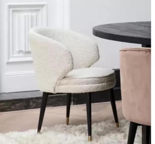 4 stuks Rivièra Maison Eetkamerstoel 'Isola Di Capri' Bouclé, Huis en Inrichting, Stoelen, Eén, Overige kleuren, Ophalen
