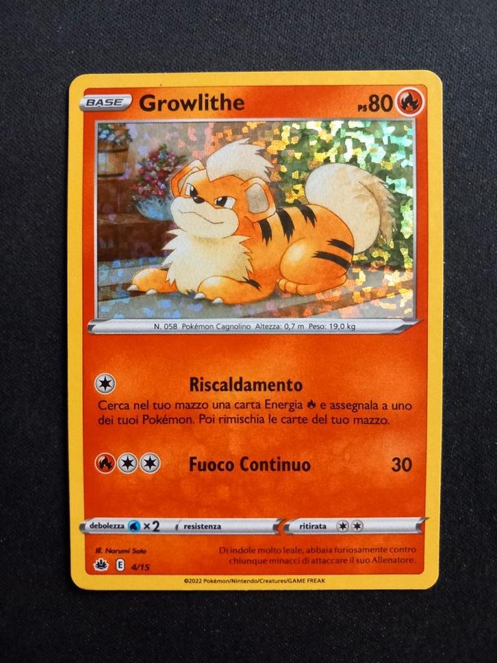 Pokemon Growlithe 4/15 McDonald's 2022 Italiaans Excellent, Hobby en Vrije tijd, Verzamelkaartspellen | Pokémon, Zo goed als nieuw