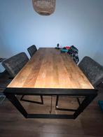 Tafel met vier stoelen [1-set] [zie laatste fotos afmeting], Ophalen, 50 tot 100 cm, Zo goed als nieuw, Metaal