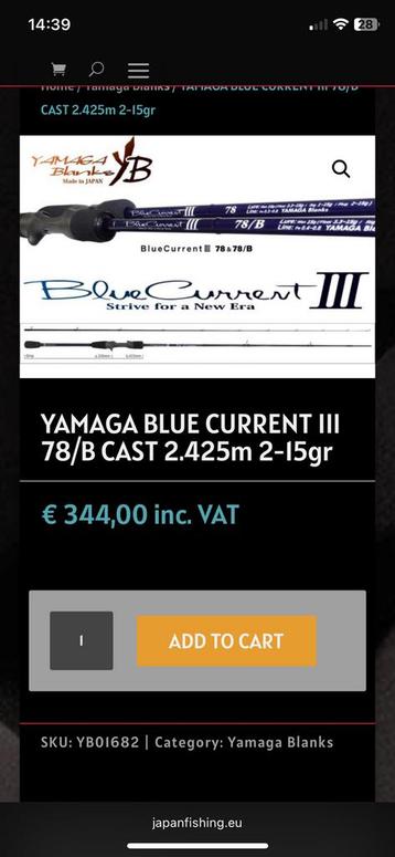 Yamaga blanks blue current lll beschikbaar voor biedingen