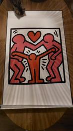 Kleurrijke textiel posters Keith Haring 3x, Ophalen of Verzenden, Zo goed als nieuw, A1 t/m A3
