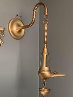 Bronzen olie lamp antiek wand haak, Ophalen of Verzenden, Zo goed als nieuw